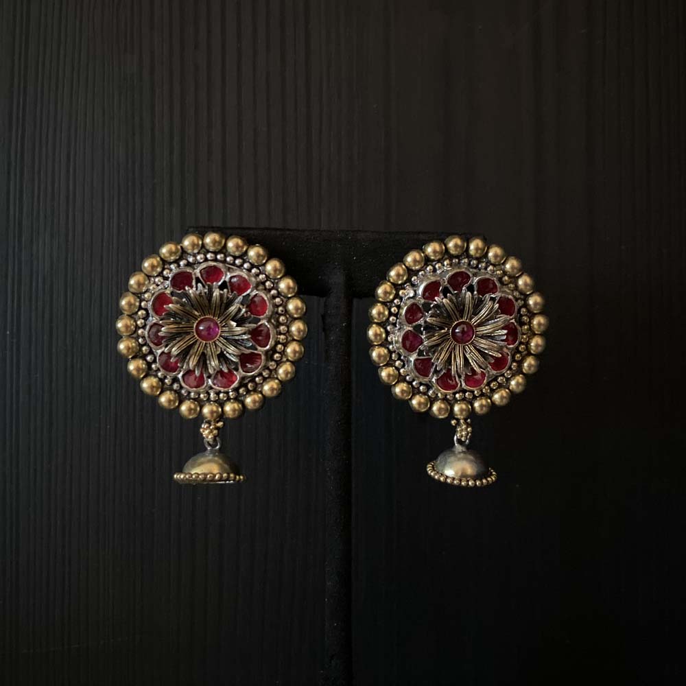 Dayvi – handcrafted dual-tone 92.5 sterling silver earrings by My Motifs
