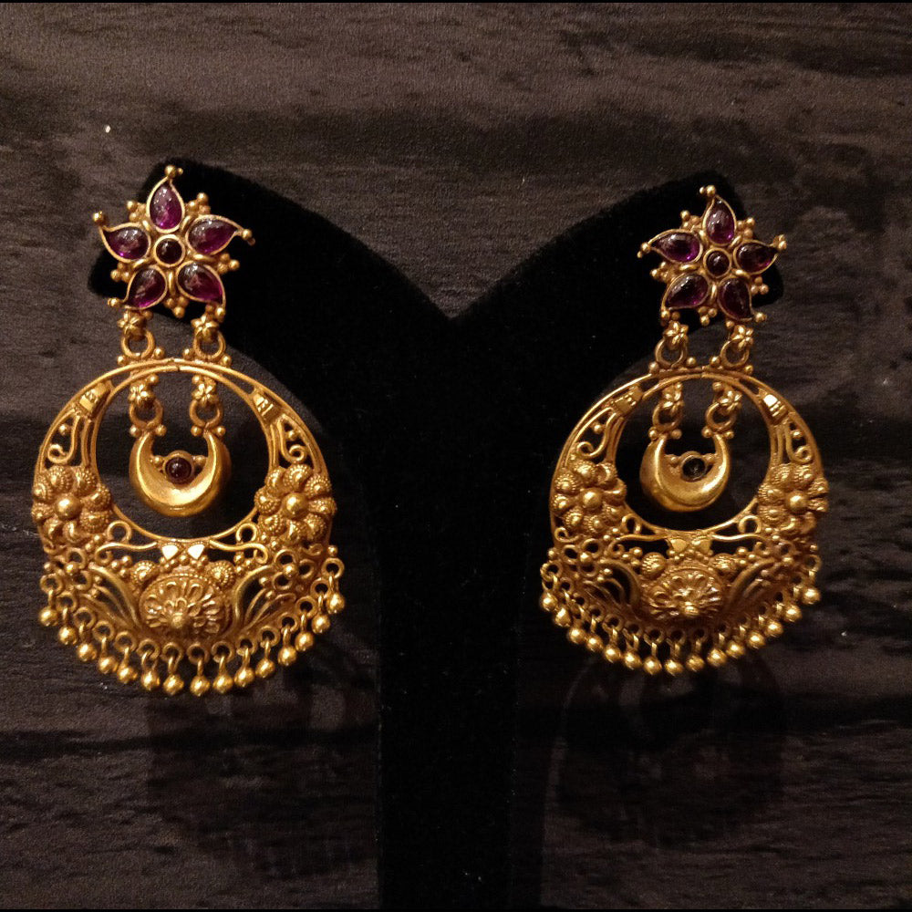 Maanik Danglers – handcrafted gold-plated 92.5 sterling silver earrings by My Motifs