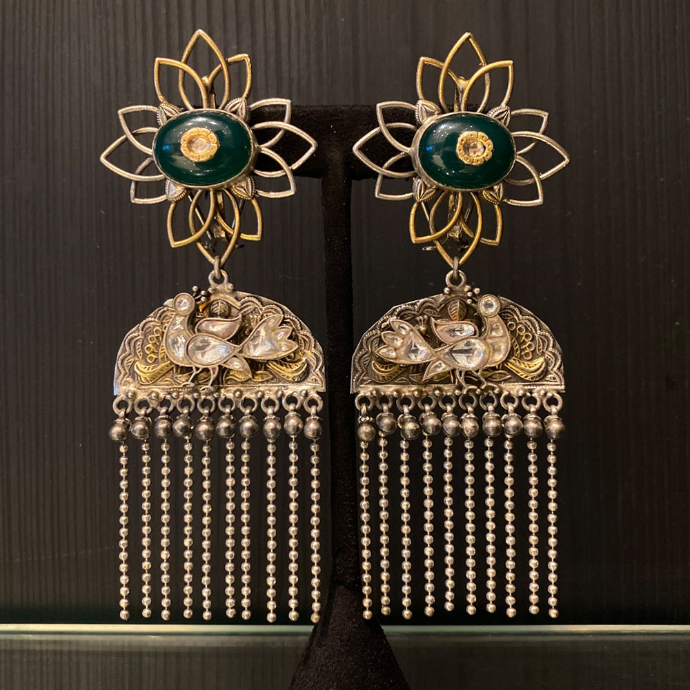Mayura Ratna – handcrafted 92.5 sterling silver earrings by My Motifs