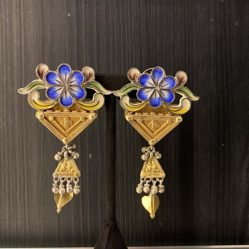 Kiyar – handcrafted gold-tone 92.5 sterling silver earrings by My Motifs