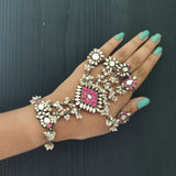 Ruby And Zircon HathPhool – handcrafted 92.5 sterling silver hath phool by My Motifs