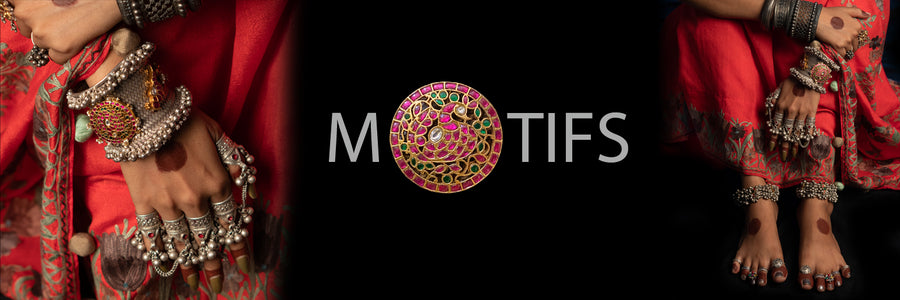 Motifs handcrafted silver jewellery banner