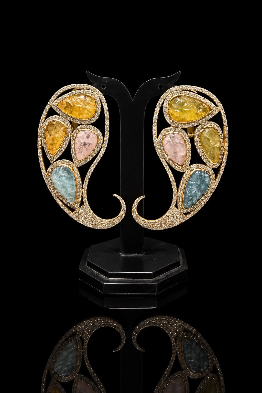 Aureliaa – handcrafted gold-tone 92.5 sterling silver earrings by My Motifs
