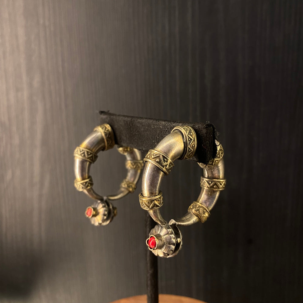 Aakar – handcrafted dual-tone 92.5 sterling silver earrings by My Motifs
