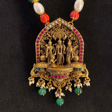 Urava – handcrafted gold-tone 92.5 sterling silver necklace by My Motifs, view 2