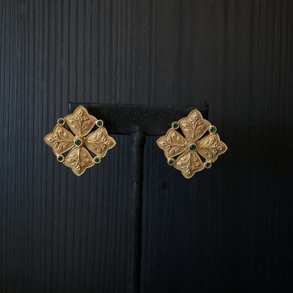 Ivati – handcrafted gold-plated 92.5 sterling silver earrings by My Motifs