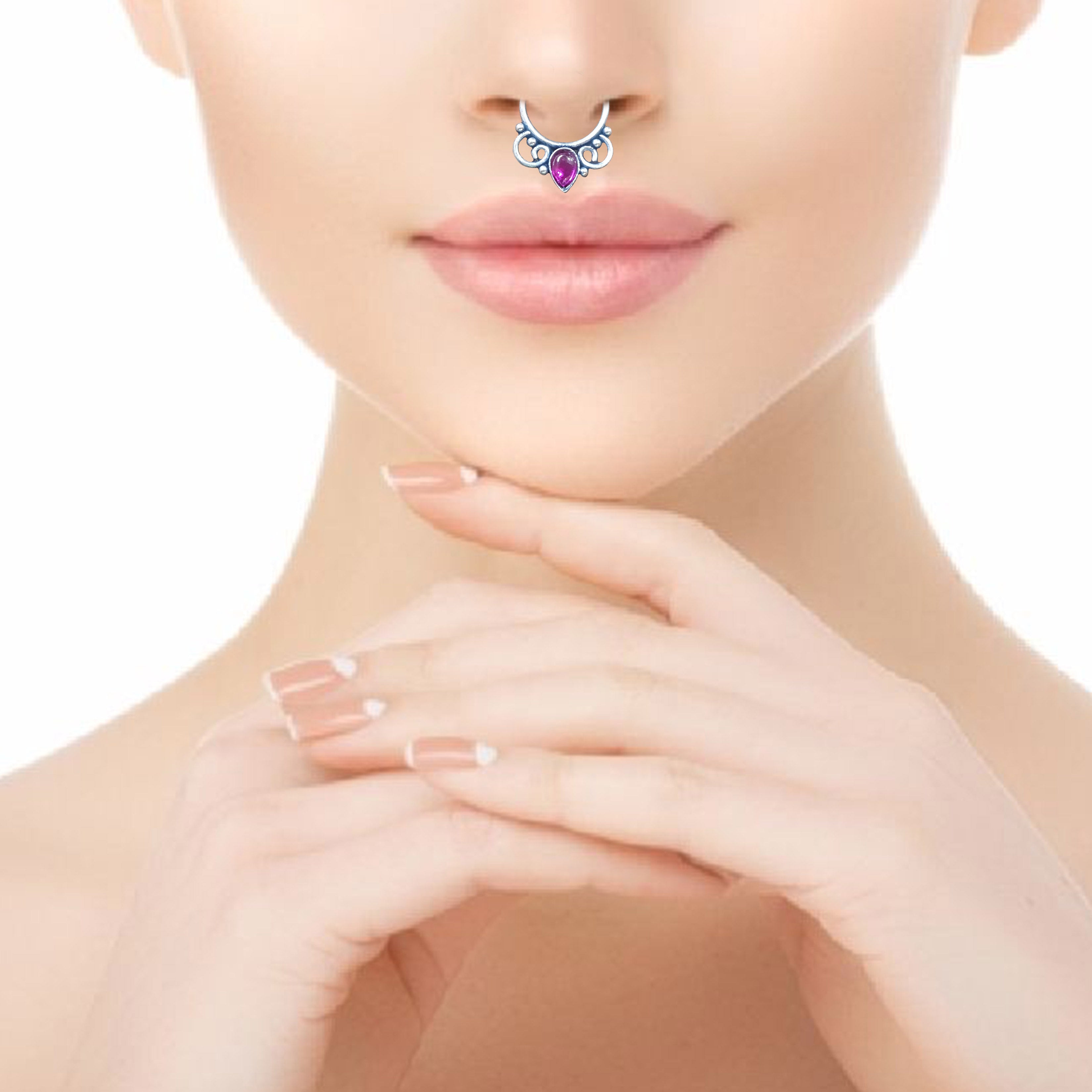 Snot Drop Rings Pink Drop Spiral Septum Nose-Ring – Mymotifs