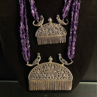Udhya – handcrafted 92.5 sterling silver necklace by My Motifs, view 2