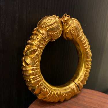 Kanvaa – handcrafted gold-tone 92.5 sterling silver bangle by My Motifs, view 2