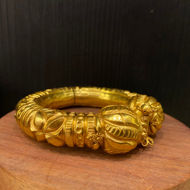 Kanvaa – handcrafted gold-tone 92.5 sterling silver bangle by My Motifs, view 3