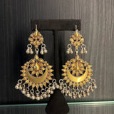 Chaand – handcrafted dual-tone 92.5 sterling silver earrings by My Motifs