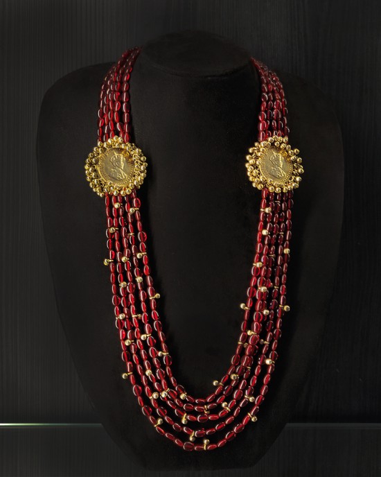 Red Glass Beaded Necklace