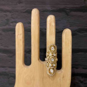 Exquisite Gold Kundan Ring