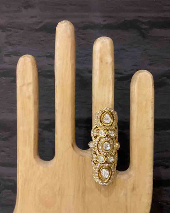 Exquisite Gold Kundan Ring