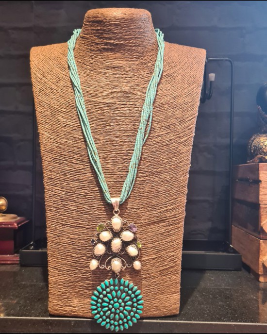 Beaded Aqua Fusion Necklace