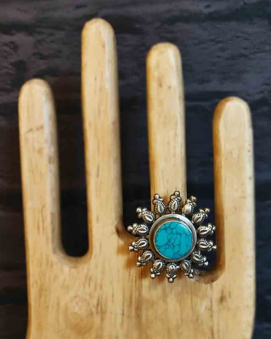 Star Ring With Turquoise Stone