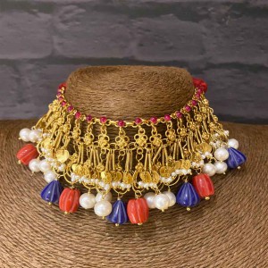 Gold Coral Choker