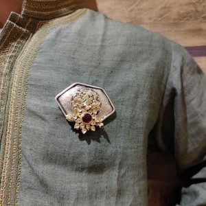 Jadau Work Mens Brooch