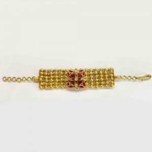 Gold Red Stone Bracelet