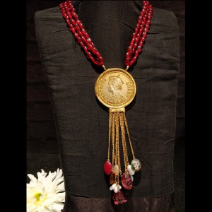 Long Bold Vintage Coin Necklace