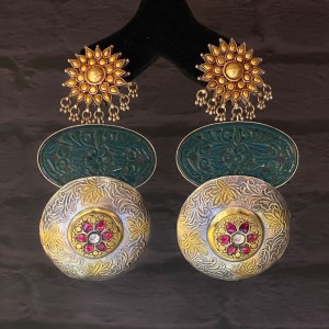 Dual Tone Surya Earring