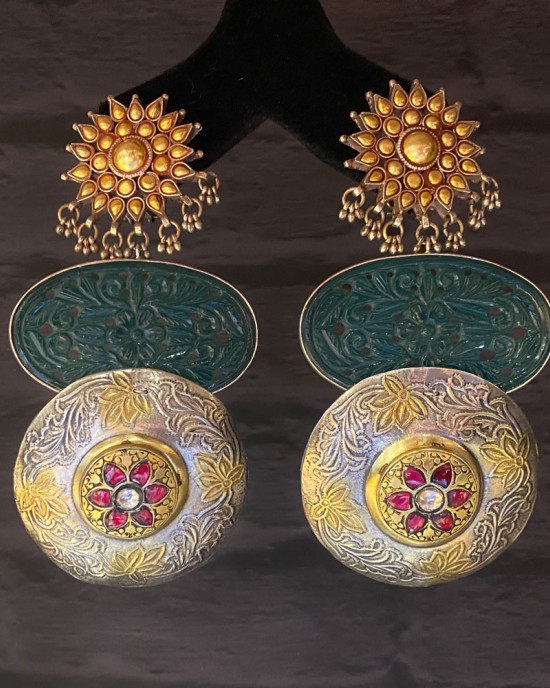 Dual Tone Surya Earring