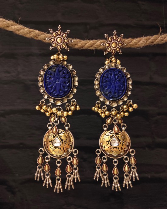 Two Tone Lapis Chandeliers