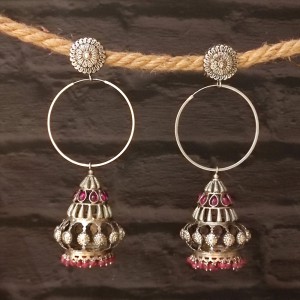 Rani Pink Jhumka Hoops