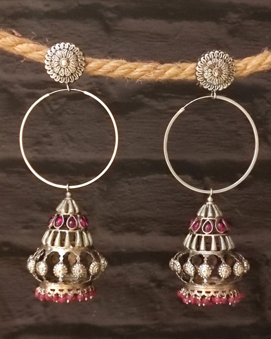 Rani Pink Jhumka Hoops