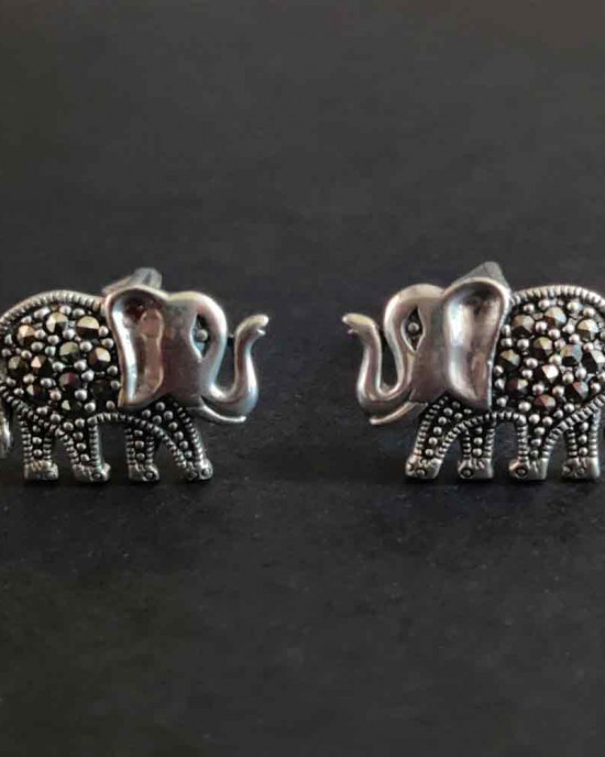 Bejeweled Elephant Cuff Links Button