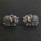 Bejeweled Elephant Cuff Links Button