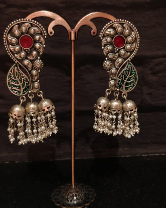 Fusion Engraved Jhumkis