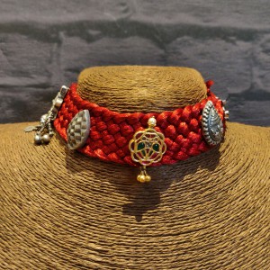 Red Necklace With Dual Tone