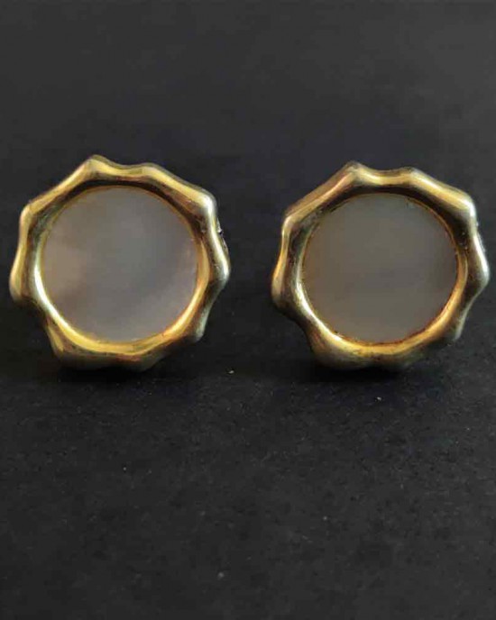 Gold Minimalistic Cuff Links Button