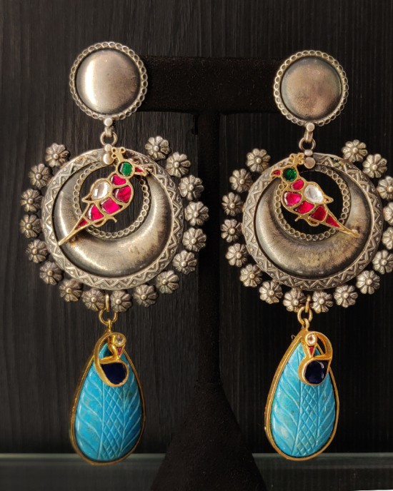 Statement Turquoise Stone Earrings