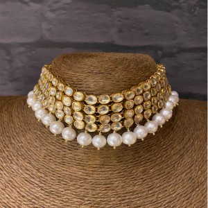 Kundan And Pearl Drop Choker