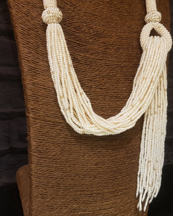 Multi Stringed White Pearl Necklace