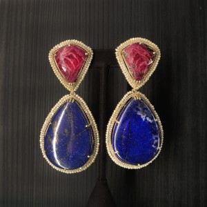 Lapis Stone Drop Earrings