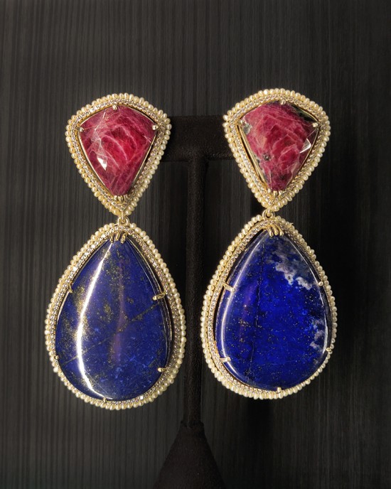 Lapis Stone Drop Earrings