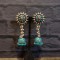 Blue And Pearl Jhumka Earrings