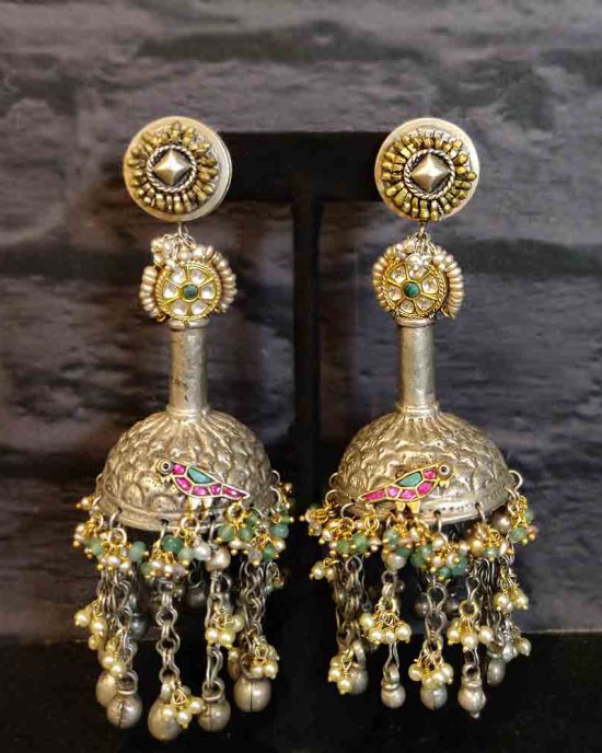 Maximalist Jhumka Earrings With Pearls