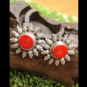 Red Coral Studs