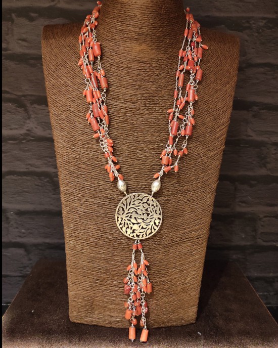 Coral Dangling Necklace