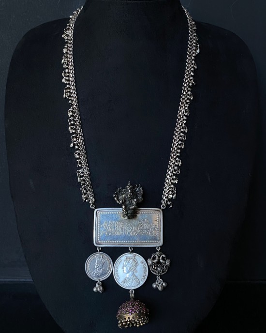 Victorian Fusion Necklace With Lord Ganesha