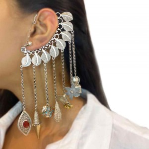 Leaves Ear Cuff With Different Charms