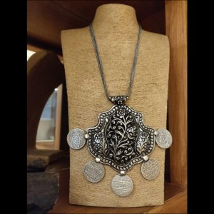 Oxidized Elaborate Vintage Coin Necklace