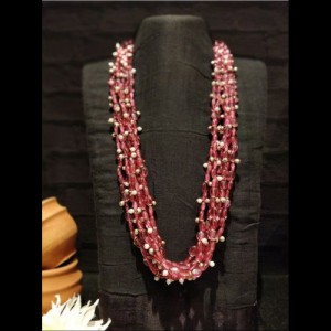 Multi Strand Beads Ghungroo Necklace