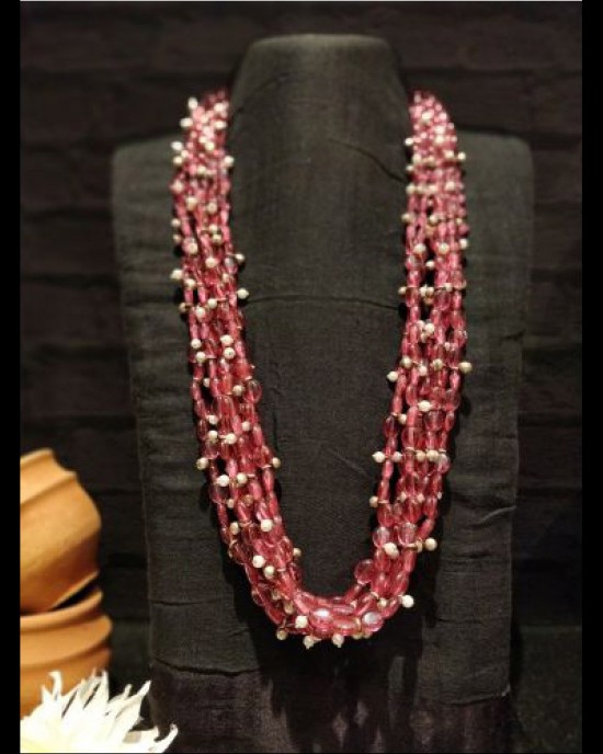 Multi Strand Beads Ghungroo Necklace