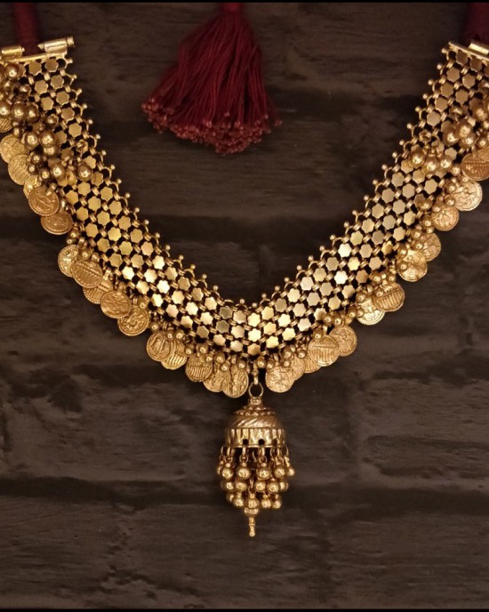 Coin Jhumki Necklace