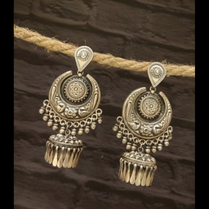 Fusion Engraved Jhumkis Chandbalis